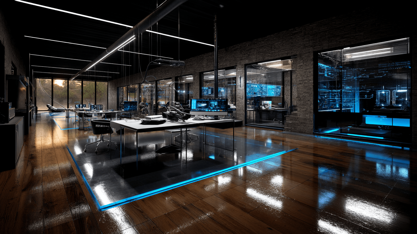 Mikemoran9476 a 3d render of a futuristic office interior wit 2fefb8d7 dde2 4e4a a786 aed690d42f16 3   Innovations