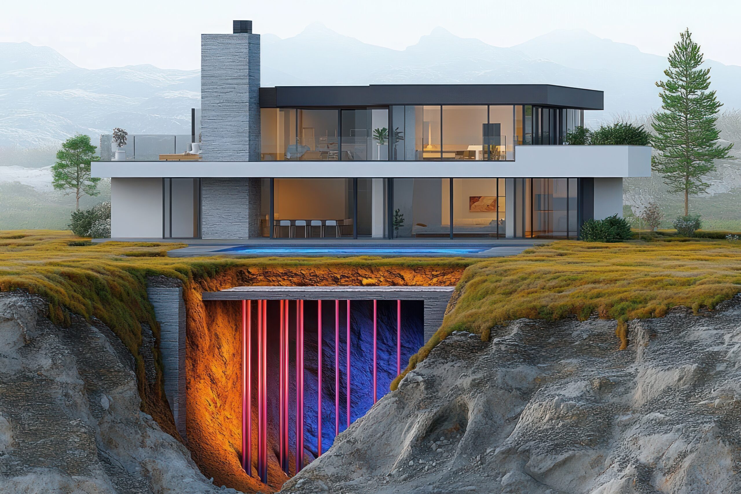 Geothermal Energy Vertical Ground Source Heat Pump System for Residential Home Heating and Cooling   Geothermal Energy